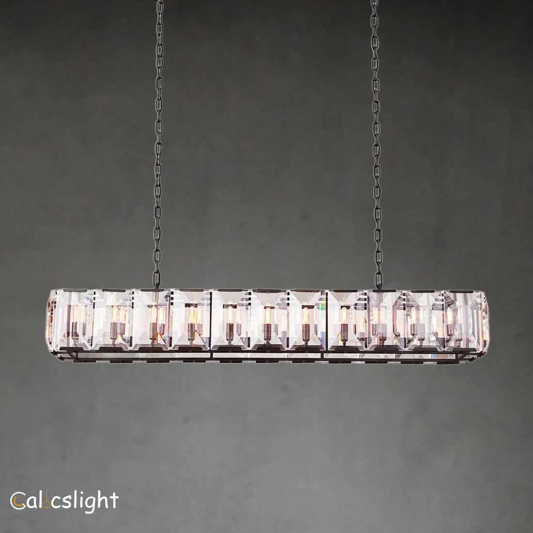 Holliy Multi Crystal Rectangular Chandelier 74"W