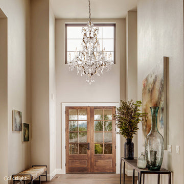 Rocaille Iron & Crystal Round Chandelier 40"