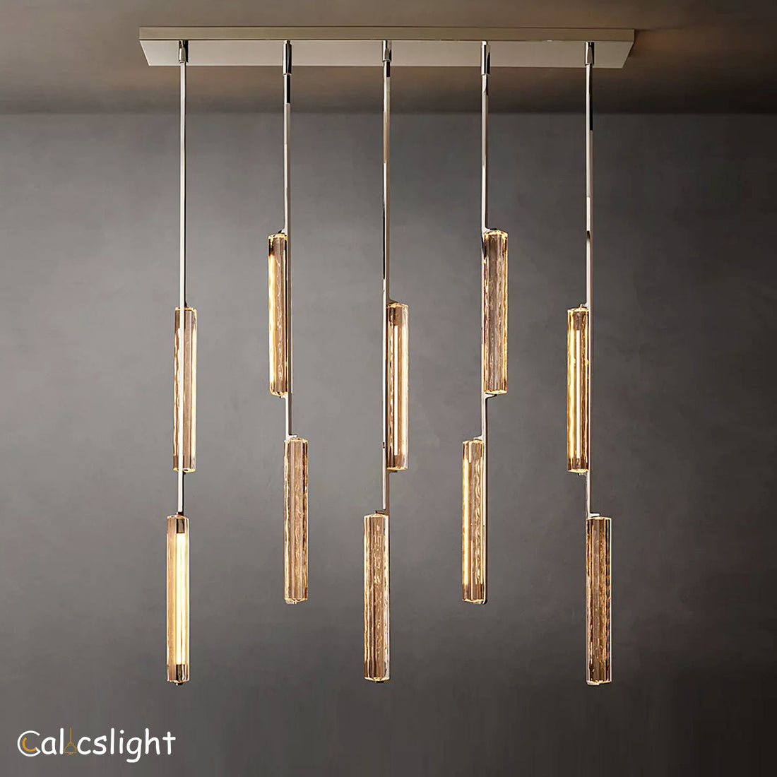 Aaron Crystal Linear Chandelier 54"