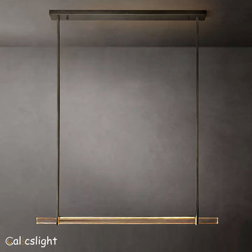 Aaron Crystal Single Bar Linear Chandelier 60"
