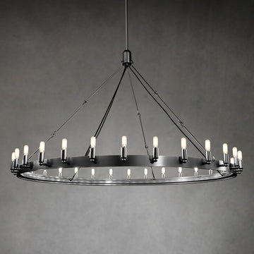 Caminy Vintage Filament Round Chandelier 63"
