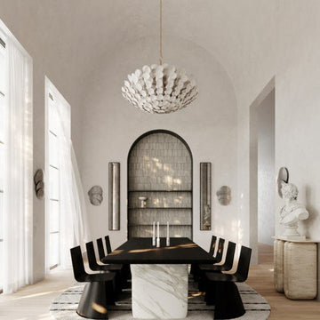 Aimi 12 Vintage Gold Leaf Chandelier Ceiling Light