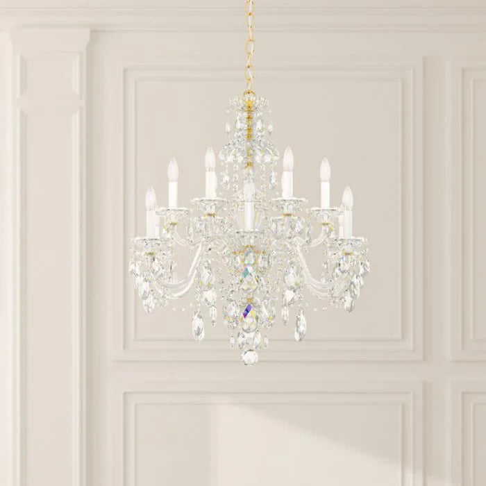 Traditional Crystal  3601 Sterling 12-lt 29" Chandelier