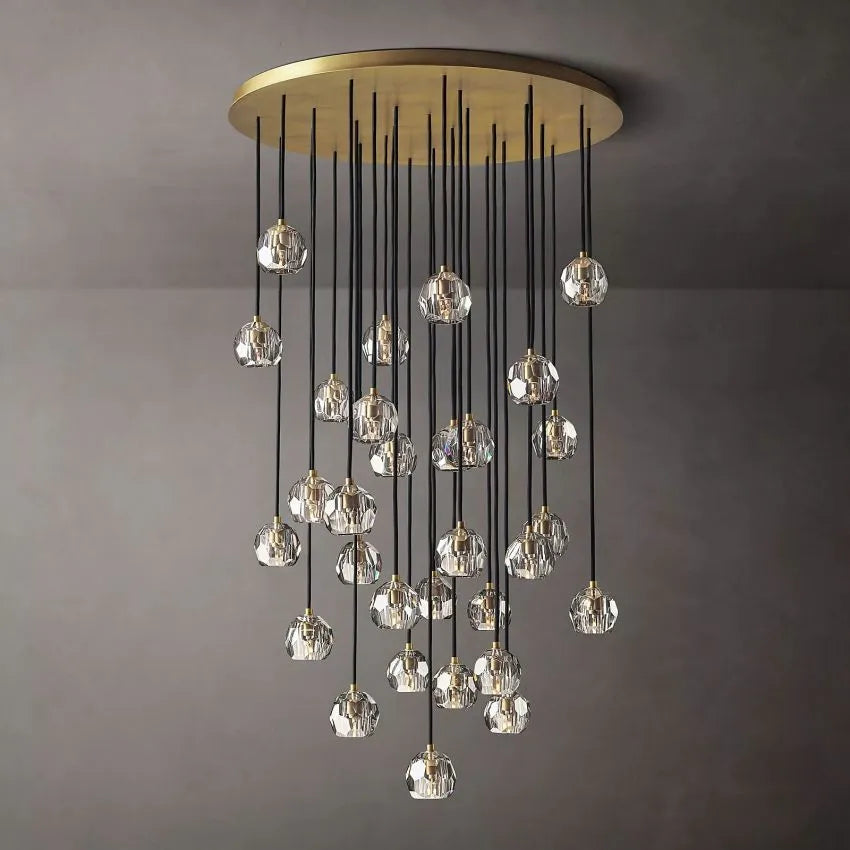 Bille De Crystal Round Cluster Chandelier 40"