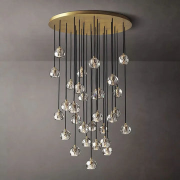 Bille De Crystal Round Cluster Chandelier 40"