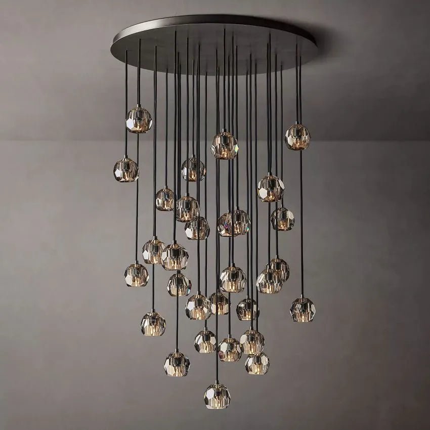 Bille De Crystal Round Cluster Chandelier 40"