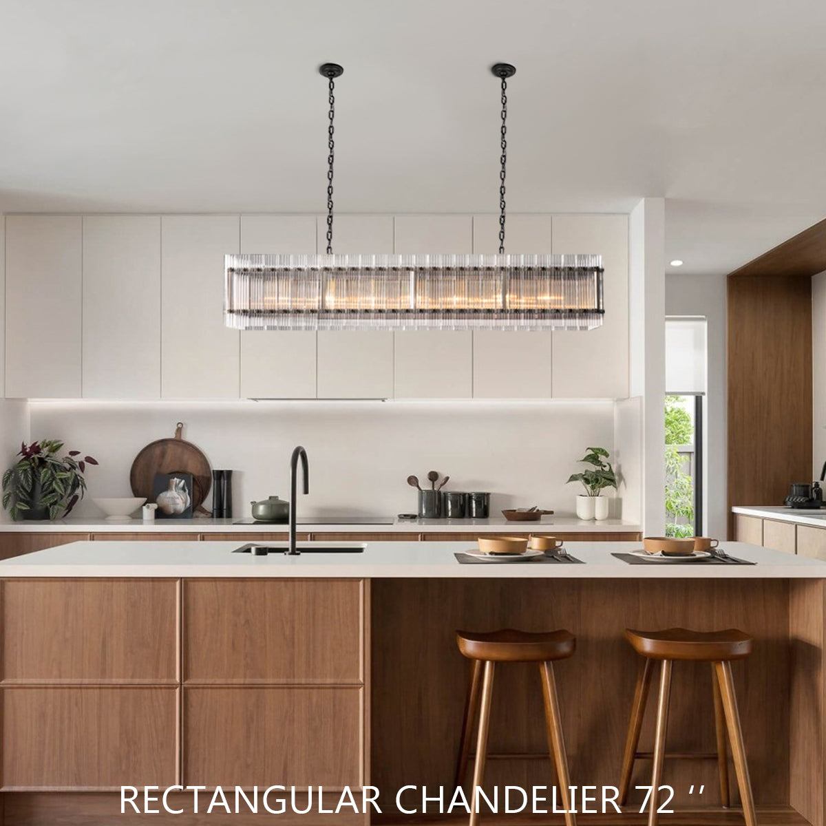 Marcus Glass Rectangle Chandelier 72"