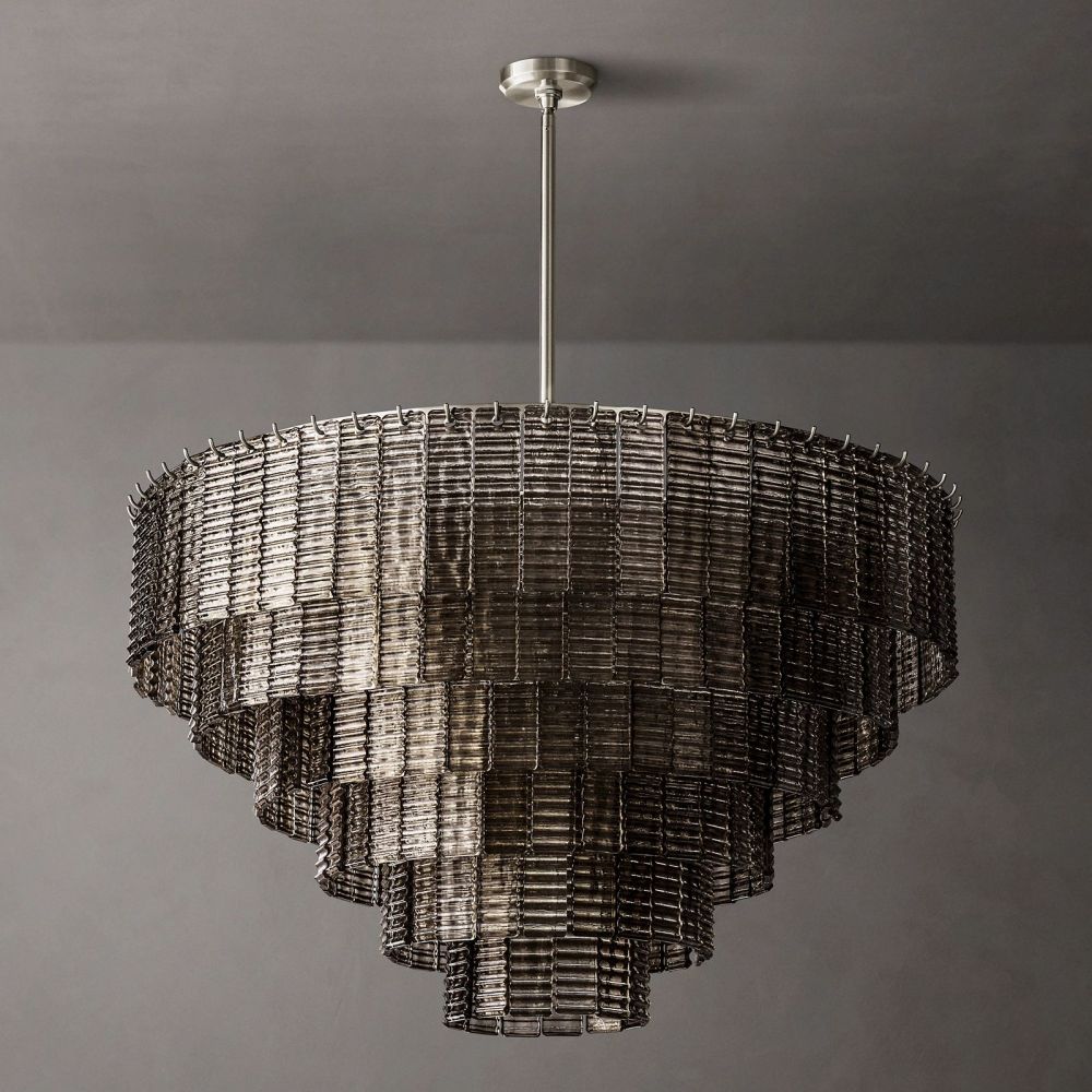 Sarella Somke Glass Round Chandelier 41" 52" 65"