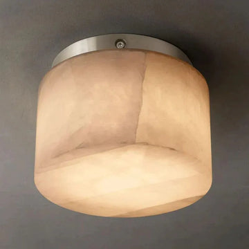 Raines Alabaster Modern Calcite Round Flushmount 6'' 10'' 14'' For Bedroom, Bathroom