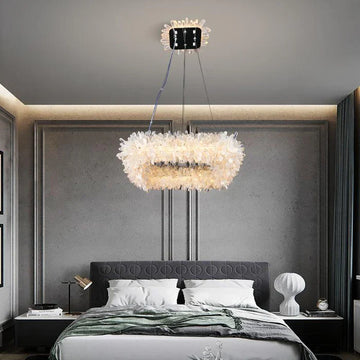 Rose Square Rock Crystal Chandelier Modern Lighting Fixture