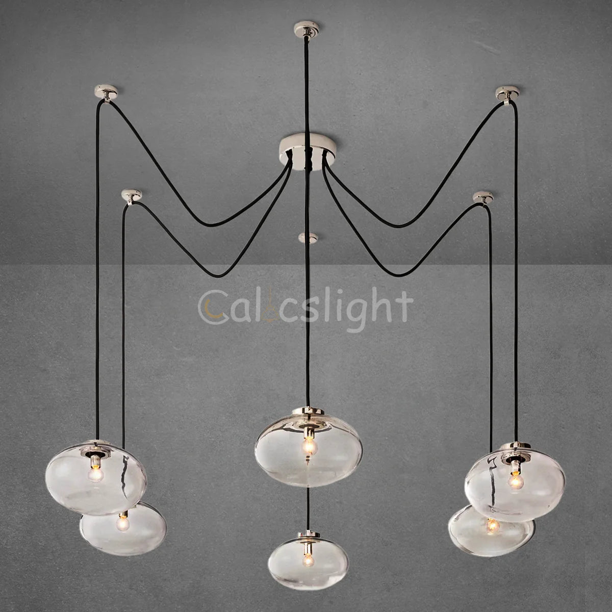 Cabrelle Clear Glass Suspended Chandelier 84"