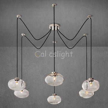 Cabrelle Clear Glass Suspended Chandelier 84"