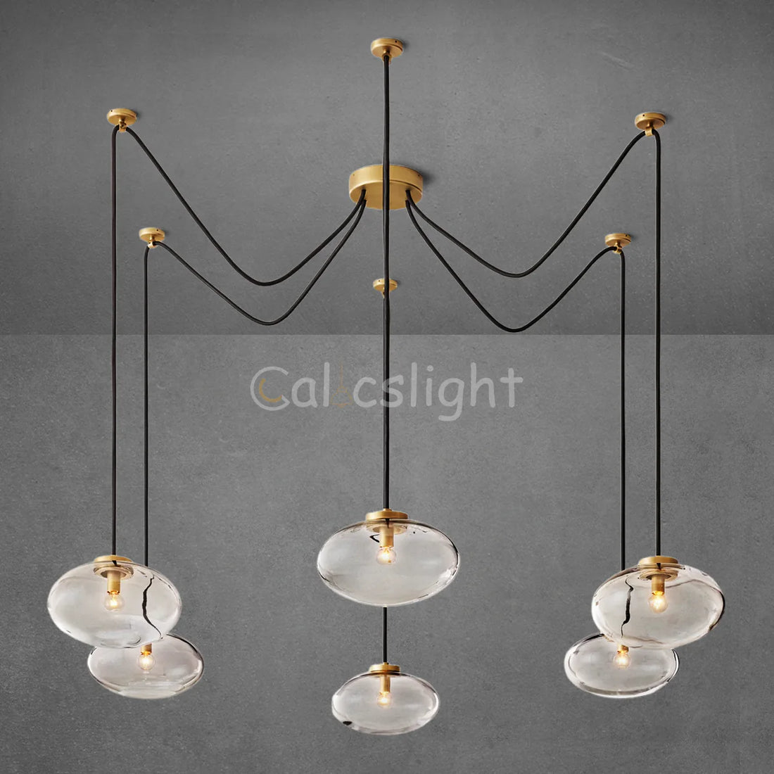 Cabrelle Clear Glass Suspended Chandelier 84"