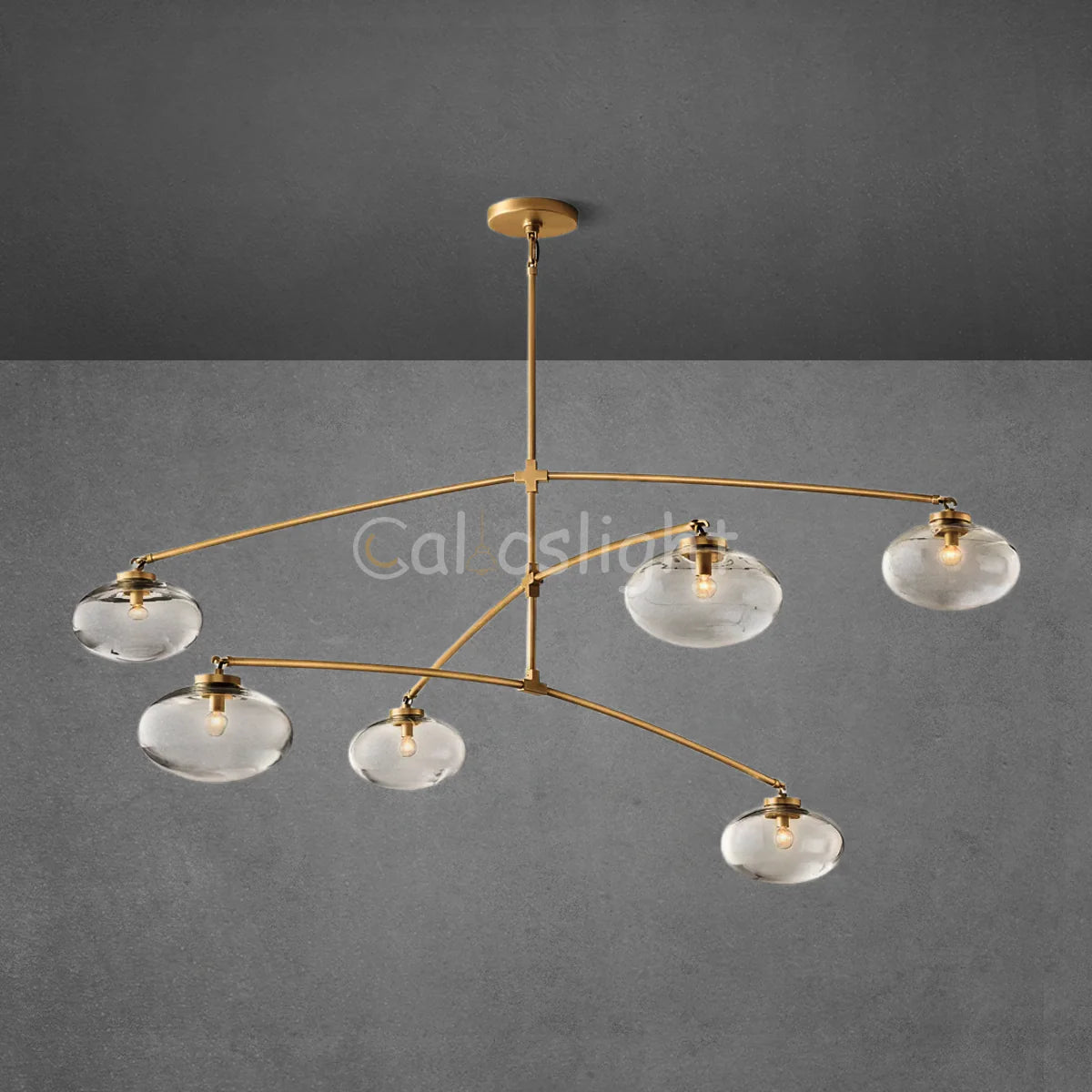 Cabrelle Clear Glass Mobile Round Chandelier 48" 60" 72"