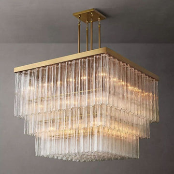 Cirro Glass Square Chandelier 45"
