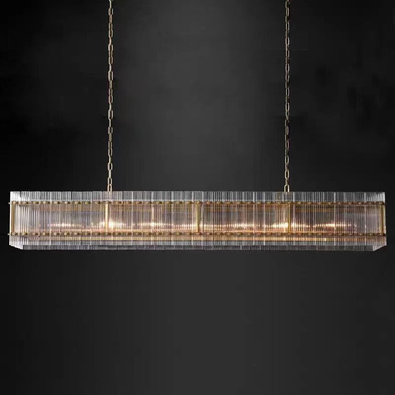 Marcus Glass Rectangle Chandelier 72"