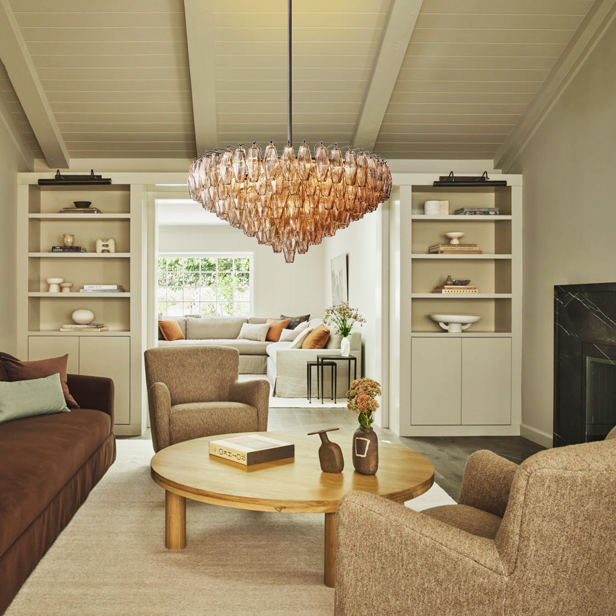 Chavelle Glass Tiered Round Chandelier 37"