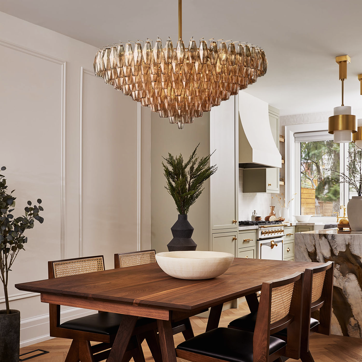 Chavelle Glass Tiered Round Chandelier 47"