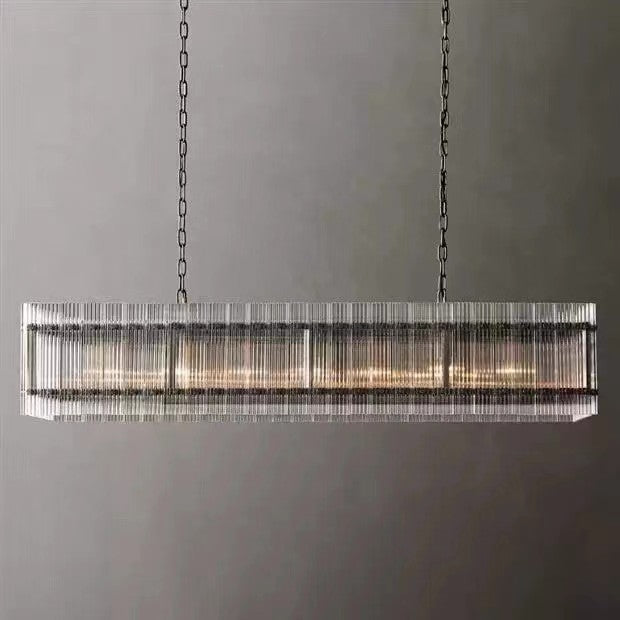 Marcus Glass Rectangle Chandelier 54"