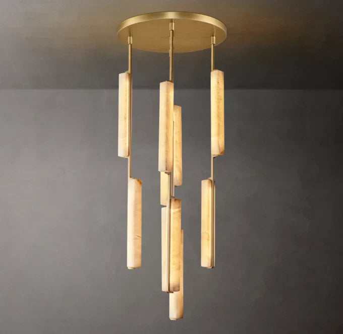 Aaron Alabaster Round Chandelier 24"