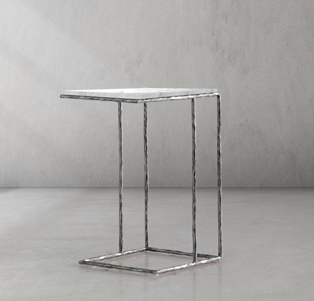 Thaddeus Marble C-Shaped Side Table