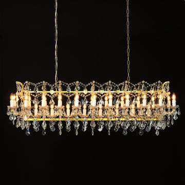 Rocaille Iron & Crystal Linear Chandelier